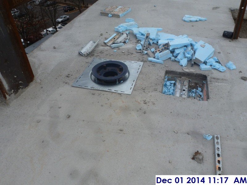 Installing Roof Drains and Overflow roof drains at the lower roof Facing East